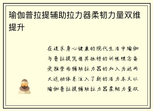 瑜伽普拉提辅助拉力器柔韧力量双维提升